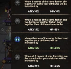 faction bonus overview
