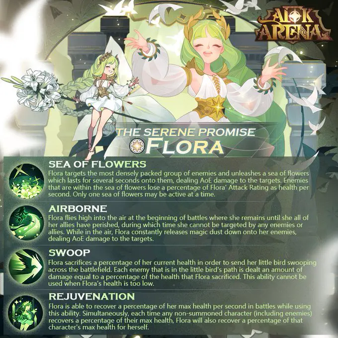 afk arena flora new hero